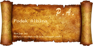 Podek Albina névjegykártya